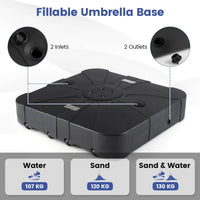 Outdoor Cantilever Umbrella Base w/Wheels,Heavy-Duty Offset Patio Umbrella Stand