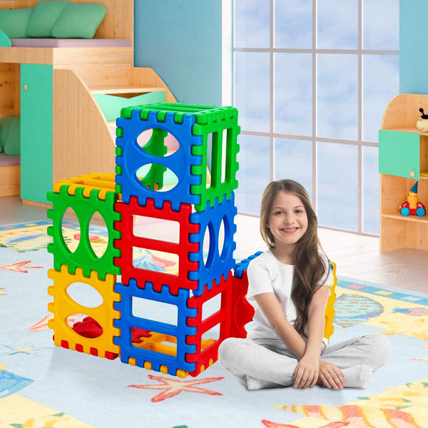 32 Pieces Big Waffle Block Set for Kids Toddler, Snap-Together Giant Waffle Block Set W/Put Together & Pull Apart Blocks