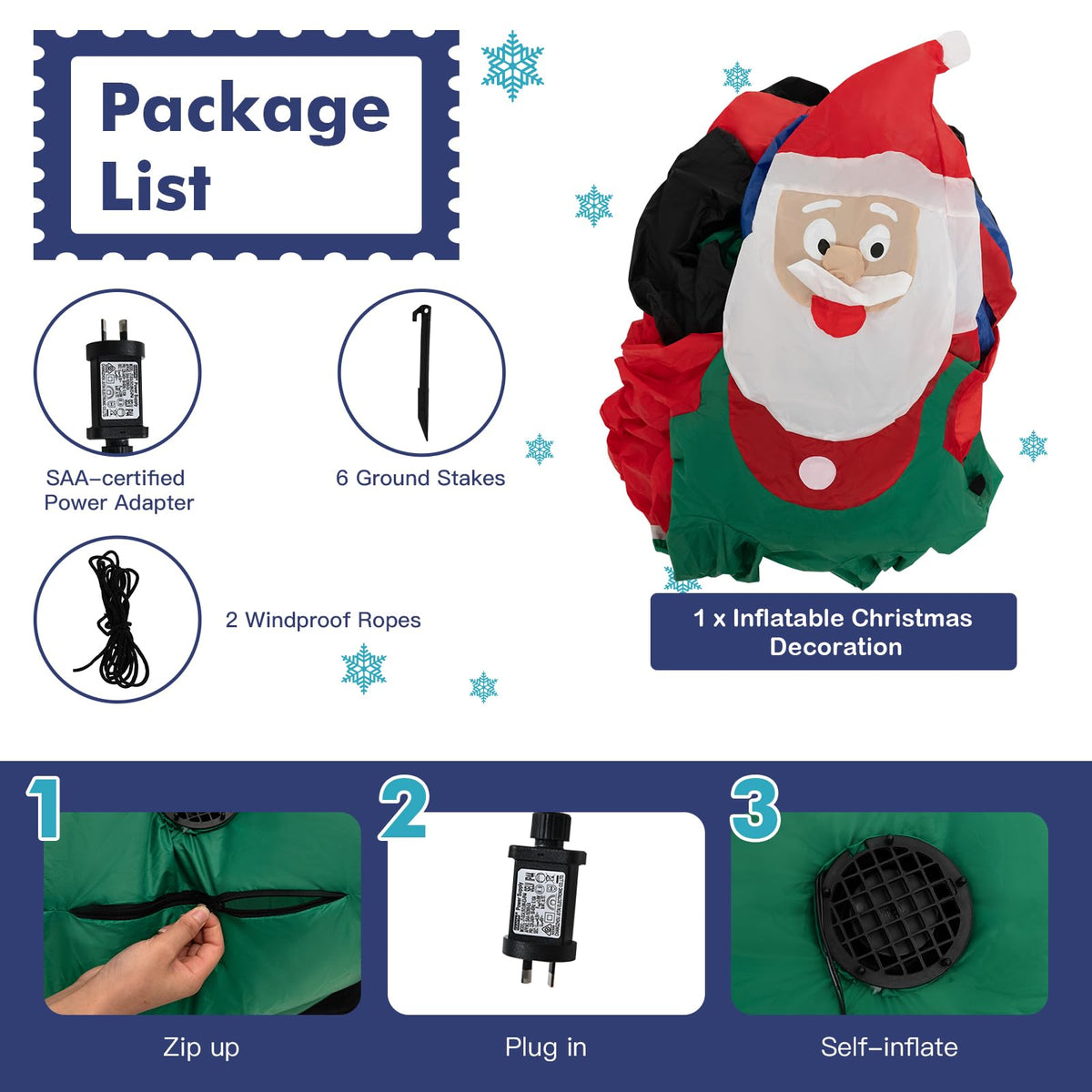 270CM Christmas Inflatable Truck with Santa Claus & Gifts