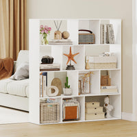 4-Tier Open Shelf Bookcase with 12 Storage Compartments