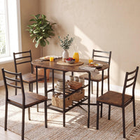 Giantex Folding Dining Table for 4 People, Oval Dining Table