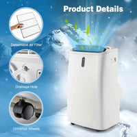 14000/16000 BTU 4-in-1 Portable Air Conditioner with Fan and Sleep Mode