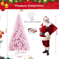 2.2M Snow Flocked Christmas Tree with 1100 Branch Tips and 450 LED Lights