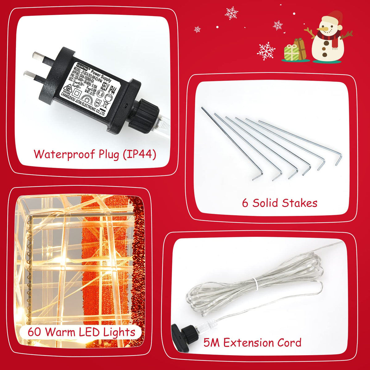 Set of 3 Christmas Lighted Gift Boxes Suitable for Indoor and Outdoor