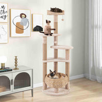 164cm Cattail Cat Tower, 6-Layer Cat Activity Center