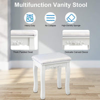 Dressing Table Stool Set, LED Vanity Makeup Table Desk