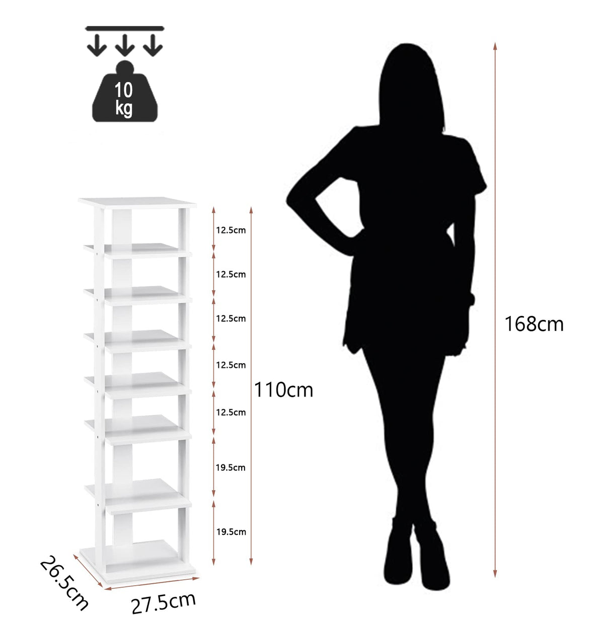 Giantex 7-Tier Vertical Shoe Rack, Shoe Storage Tower with Multiple Layers, Entryway Shoe Shelf Organizer