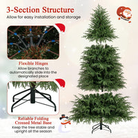 Pre-Lit Artificial Christmas Tree with 1083 Soft TPE and PVC Mixed Branch Tips