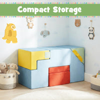 Kids Climb & Crawl Playset, Toddler Climber with Slide & Stairs, Soft Foam Blocks