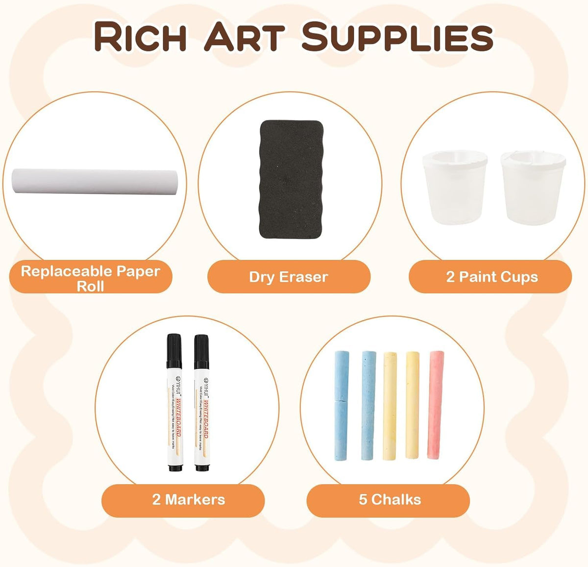 Kids Art Table & Bench Set with Double-Sided Adjustable Easel