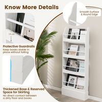 4-Tier Kids Bookcase with 2 Anti-Tipping Kits & Guardrails