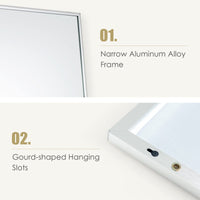 Giantex 120 x 37 cm Over the Door Mirror, Full-Length Mirror with Hooks