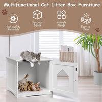 Cat Litter Box Enclosure, Covered Enclosed Kitty Litter Box Square, Small Litter Box Furniture Hidden