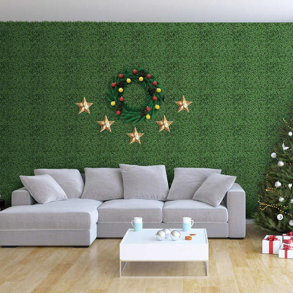 12 Pieces 50 x 50 cm Artificial Grass Wall Panels