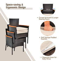 7 Piece Patio Dining Set, Outdoor Rattan Dining Furniture