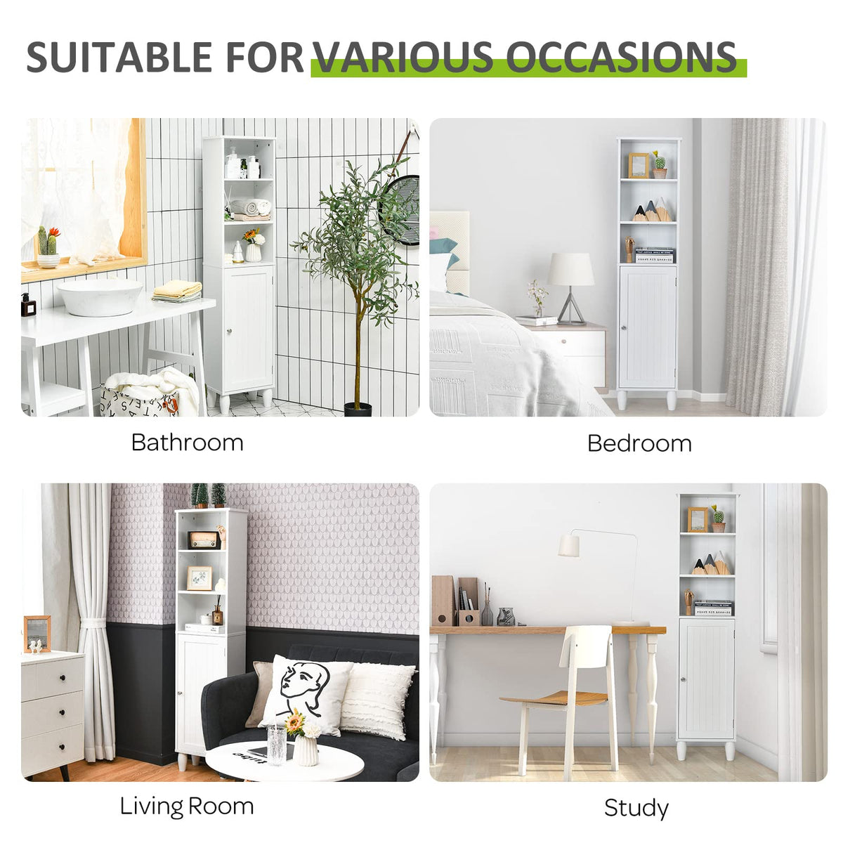 Freestanding Tall Bathroom Storage Cabinet