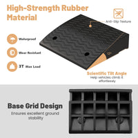 Curb Ramp 2 Pack, 12/13cm Raised Height Rubber Threshold Ramps Set