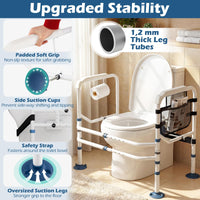 Foldable Toilet Safety Frame with Adjustable Height and Width Non-Slip Design
