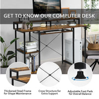 Giantex Computer Desk with Storage Shelves, Home Office Writing Table with Monitor Stand