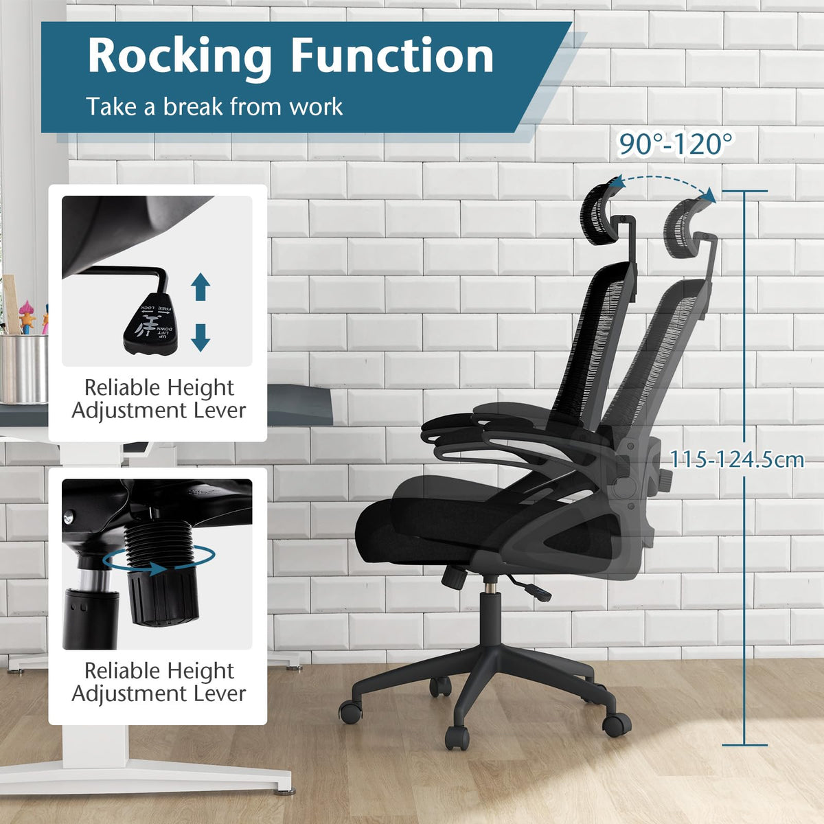 Giantex Ergonomic Office Chair w/Adjustable Lumbar Support