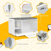 Cat Litter Box Enclosure, Cat Litter Box Bench, Storage Cabinet Furniture Hidden with Removable Cushion