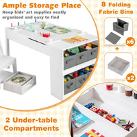 Multi-functional Kids Art Easel Table & Chair Set, Toddler Craft Drawing Writing Desk