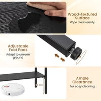 Rattan Console Table with Flip Doors and Open Storage Shelf