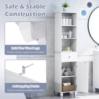 Giantex 172 cm Tall Freestanding Bathroom Floor Cabinet with Drawer