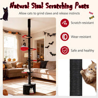 Floor to Ceiling Gothic Cat Tree 245-300 CM Adjustable, 5-Tier Tall Multi-Level Cat Tower