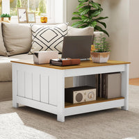 Square Cocktail Table with Storage Shelf