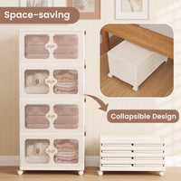 4-Tier Stackable Storage Bins with Lid 212L Closet Storage Organizer