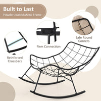 Oversized Papasan Chair with Padded Cushion & Metal Frame