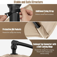 3M Offset Hanging Umbrella with Base Patio Cantilever Umbrella