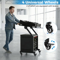 2 Layer Professional Audio Rack Mount with Lockable Wheels