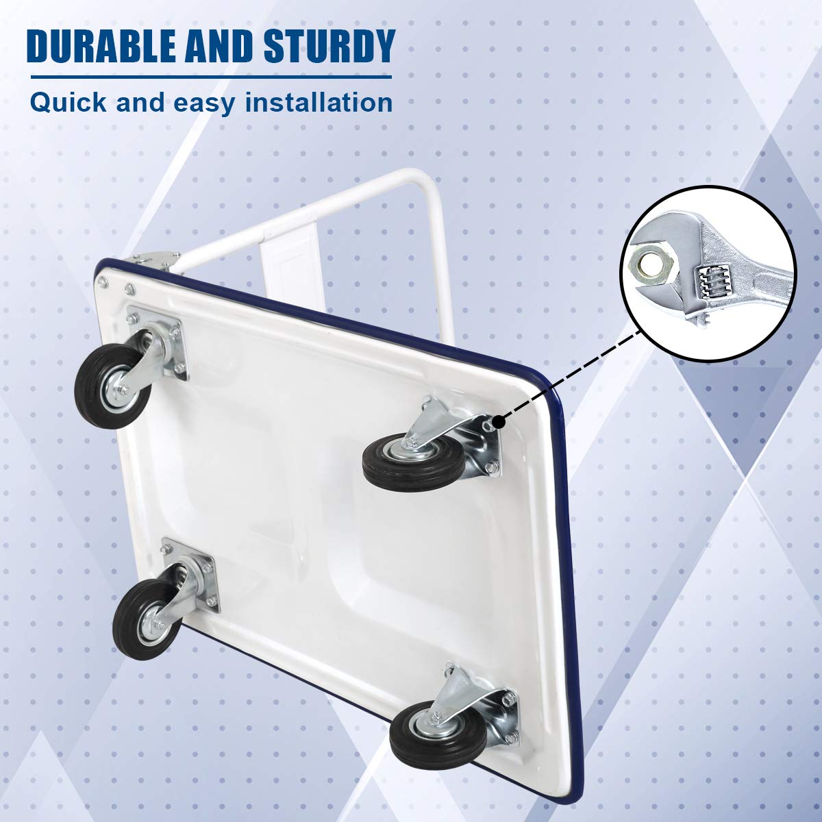 Folding Platform Truck with Swivel Wheels for Loading/Storage