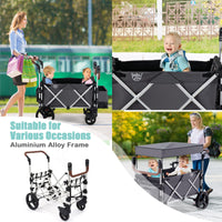 Giantex Baby Stroller, Folding Baby Stroller Wagon with Detachable Canopy