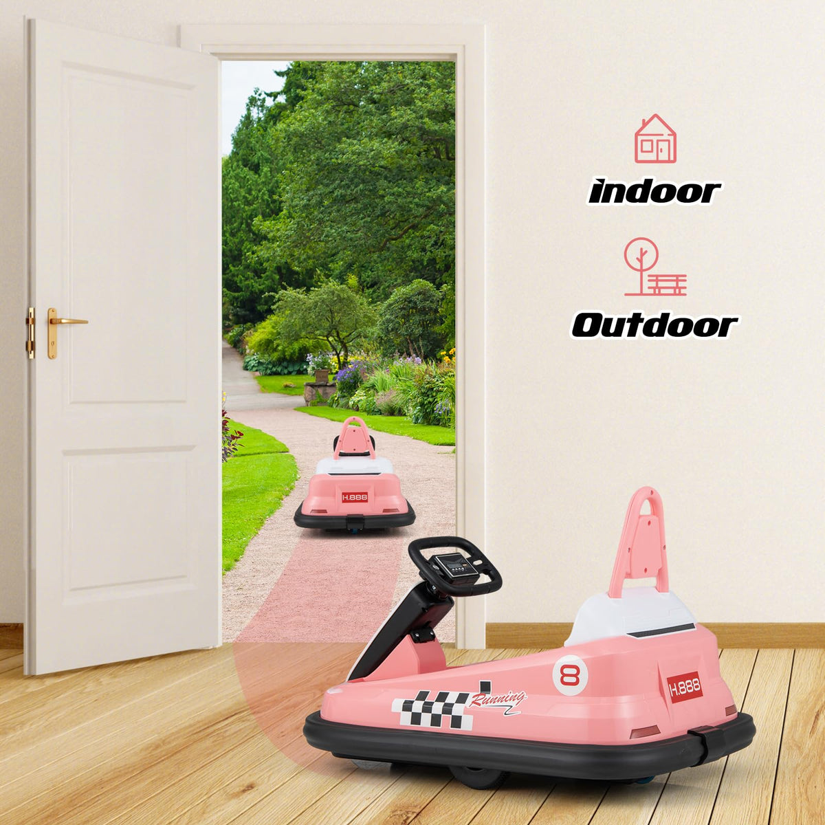 6V Electric kids Ride-on Bumper Car with 360° Spinning