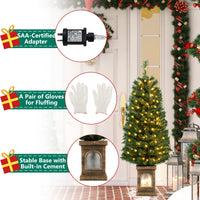 125CM Pre-Lit Potted Christmas Tree with 100 LED Lights