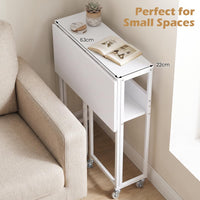 Giantex 63 cm Small Folding Desk with Smooth Rolling Wheels
