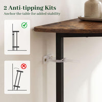 Half-moon Console Table with Open Storage Shelf and Anti-tip Kits for Living Room