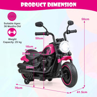 Kids Electric Motorcycle with Training Wheels & LED Headlights