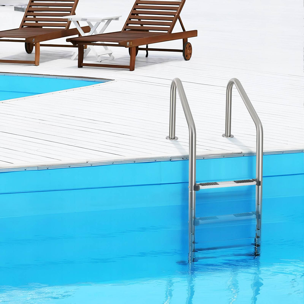 4-Step Inground Pool Ladder, Stainless Steel Swimming Pool Ladder