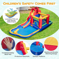 9-in-1 Inflatable Bounce Castle with Waterslide for 3+ (with 680W Blower)