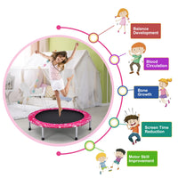 Giantex 36-Inch Mini Trampoline for Kids, ASTM Approved Foldable Rebounder Trampoline