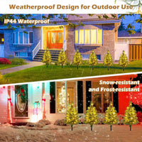 6-Pack Pre-Lit Artificial Christmas Tree 45CM Solar Powered Mini Xmas Trees