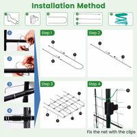 Garden Arched Trellis for Climbing Plants U-Shaped with Netting