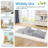 5-Piece Kids Climb and Crawl Soft Playset with Machine-Washable Covers