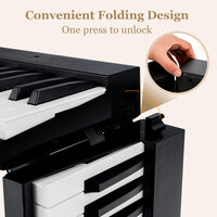 88-Key Foldable Digital Piano with MIDI & Wireless BT & Bag