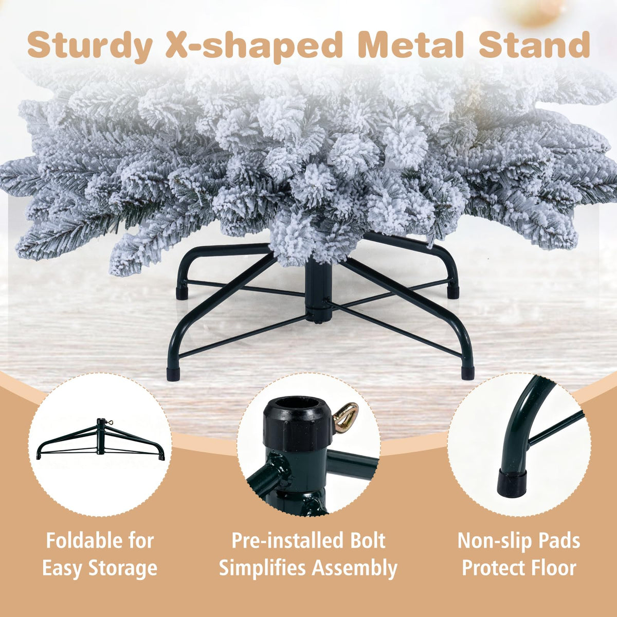 180/210cm Pop up Christmas Tree with Snowy Branch Tips