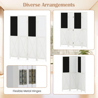 Giantex 170 CM Tall 4-Panel Room Divider with 2 Blackboards & 2 Whiteboards